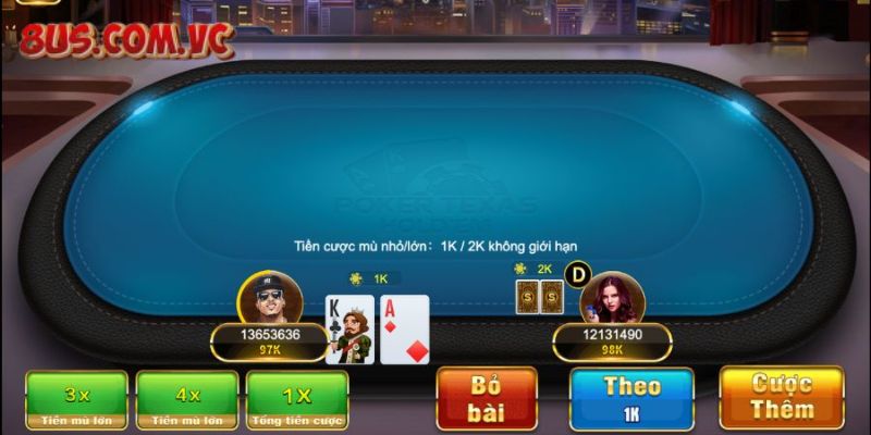 Poker là một trò chơi giải trí hấp dẫn trên hệ thống của sảnh game Live Casino 8US.